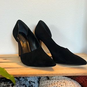 Steve Madden Black Suede Asymmetric Heels